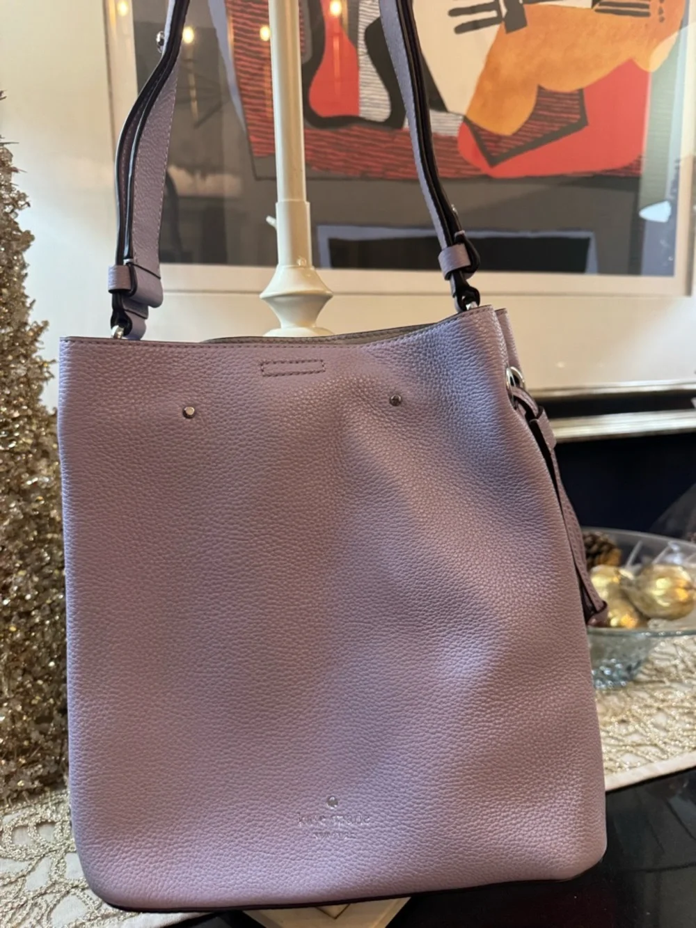kate spade lavender pebbled leather shoulder bag - Picture 5 of 12